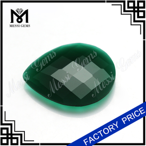 Pedra de Jade Natural Atacado Pera Facetada Jade Verde Para Jóias Anel