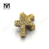 Grânulos de ágata druzy de alta qualidade 24k ouro cruz pedra druzy stone