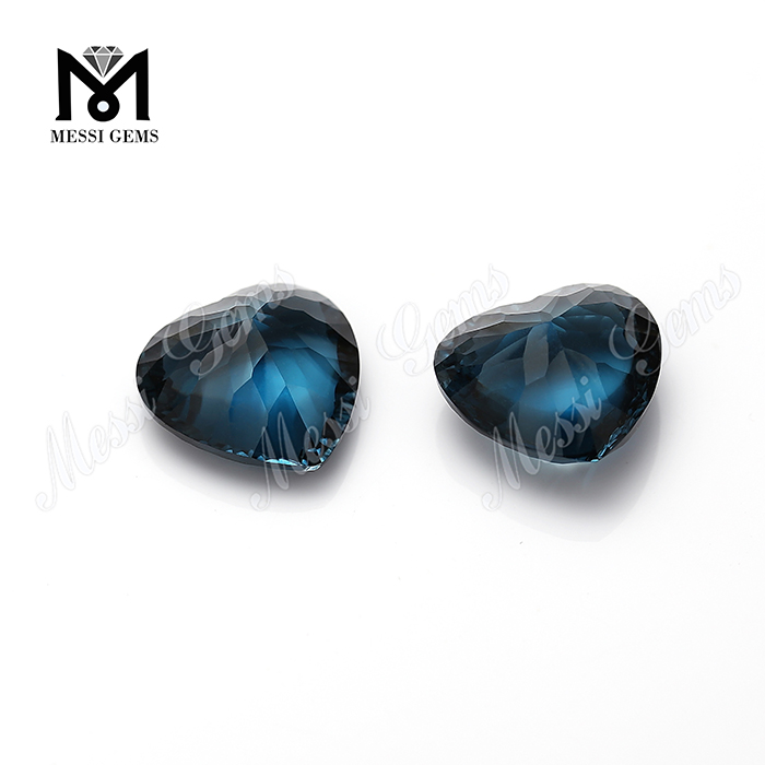 Pedras soltas naturais de corte de coração 6x6mm preço de gemas de topázio azul de londres