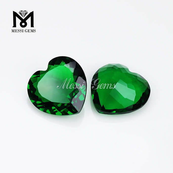 atacado coração pedra lapidada vidro verde esmeralda