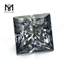 Diamantes sintéticos soltos Quadrado Princess Grey Moissanite Stone