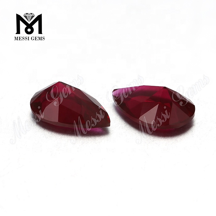 Nano pedras soltas 8*12mm corte pera vermelho rubi cor