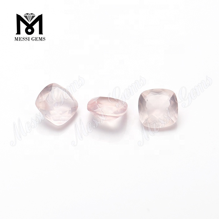 Almofada cortada 8x8mm pedra preciosa de quartzo rosa natural solta