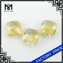 6 x 6 mm Pedra preciosa de vidro de quartzo rutilado com corte almofadado de ouro