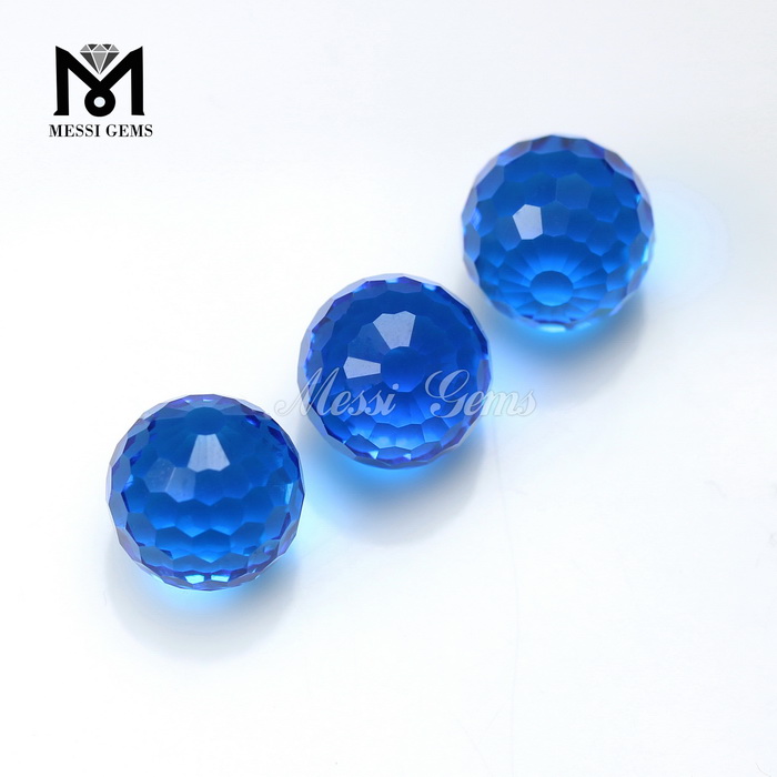 contas de vidro azul de pedra preciosa de fábrica barata
