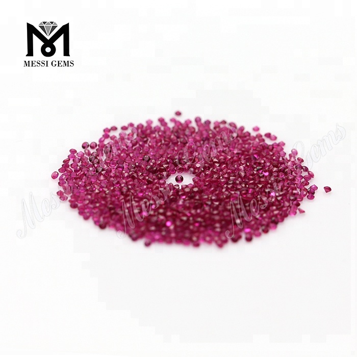 Pedras preciosas soltas de forma redonda rubi sintética cor 1,3 mm