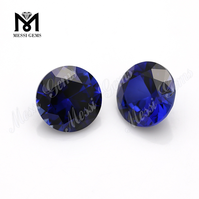 AAA Round 34# Safira Azul Corindo Pedras Sintéticas Rubi Preço