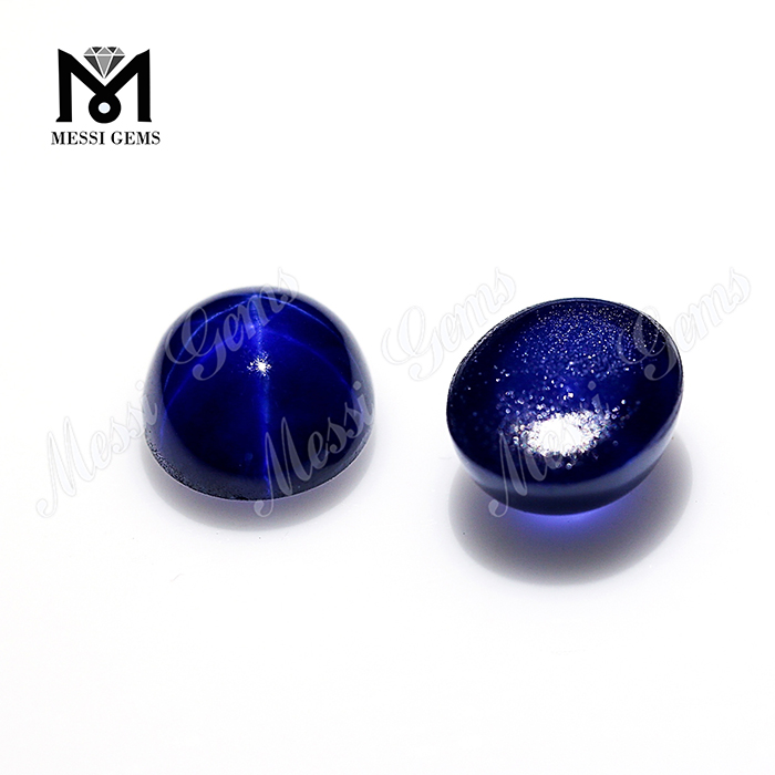 Wuzhou preço de atacado pedra oval sintética estrela azul safira