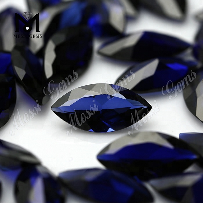 Preço de fábrica 34 # marquise azul safira corindo pedra preciosa