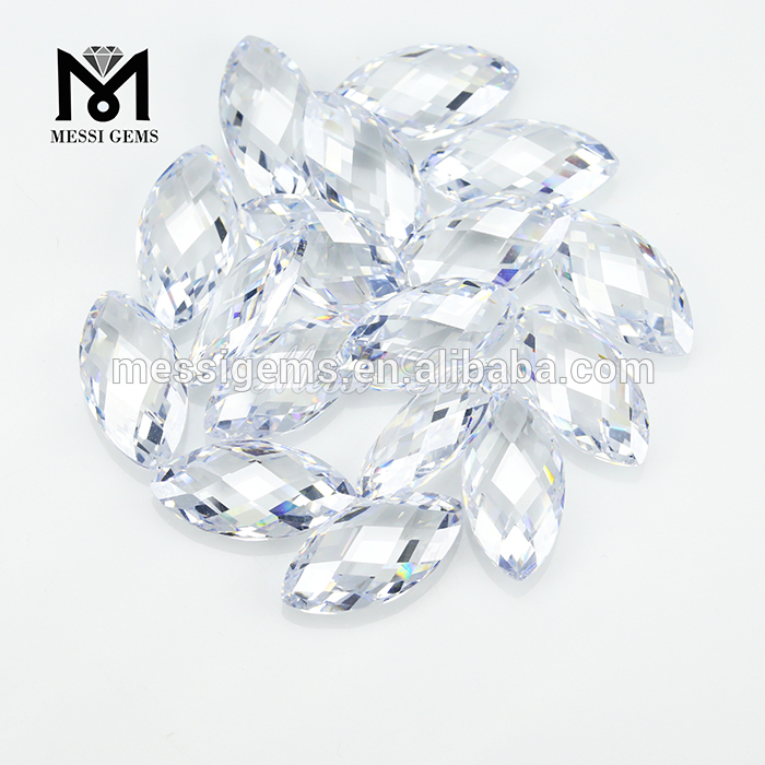 Pedras preciosas de zircônia cúbica sintéticas CZ Marquise 2,5 x 5 mm brancas