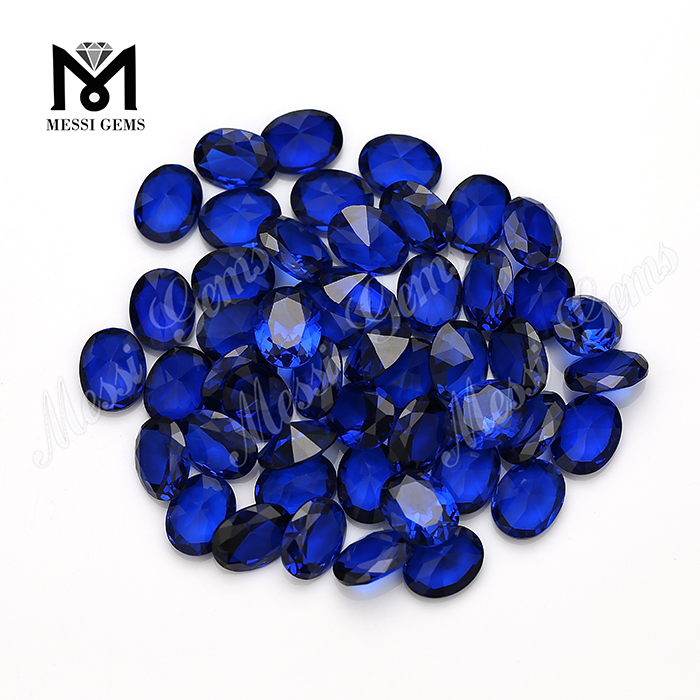 Espinélio sintético forma oval 10x12mm 113# pedra preciosa espinélio azul