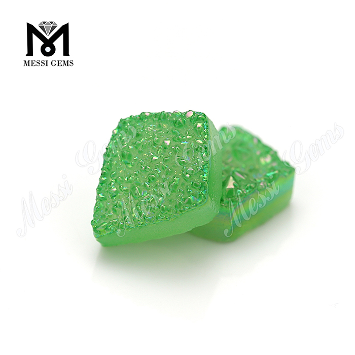 Pedra preciosa drusa natural de alta qualidade cor verde pedra drusa para fabricação de joias