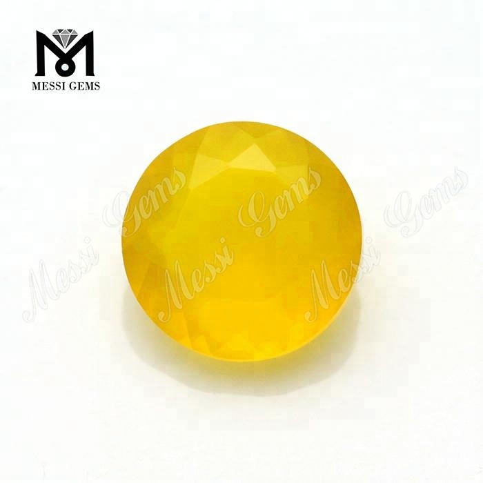 Pedra preciosa solta ágata amarela natural redonda de 8mm