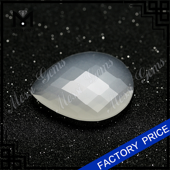 Atacado Jade Branco Pedra Preciosa Jade Natural em Forma de Pêra