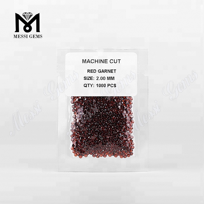 Pedras preciosas naturais granada vermelha solta 2,0 mm tamanho pequeno