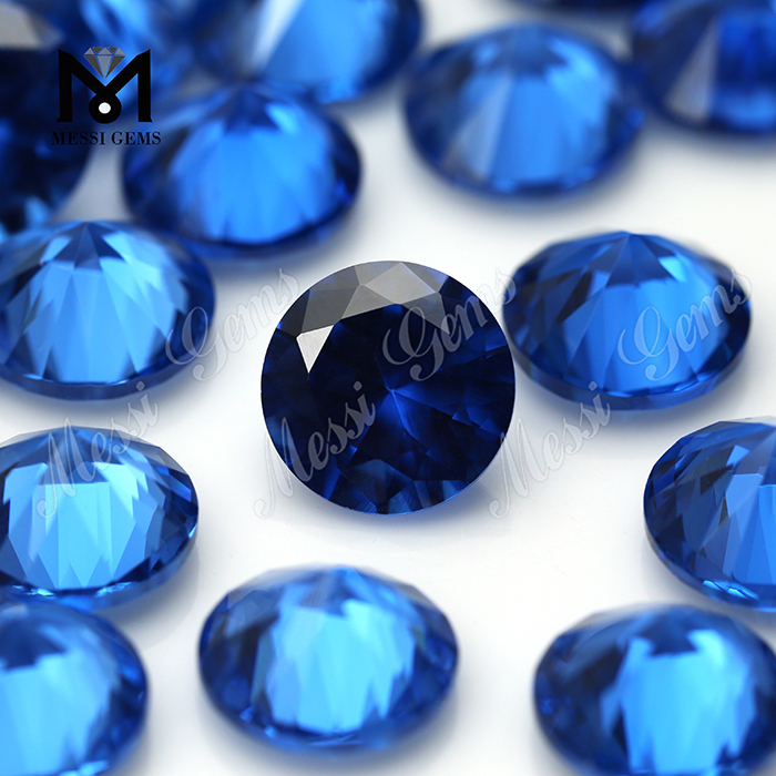 atacado forma redonda 119 # pedra preciosa espinélio azul sintético 10mm