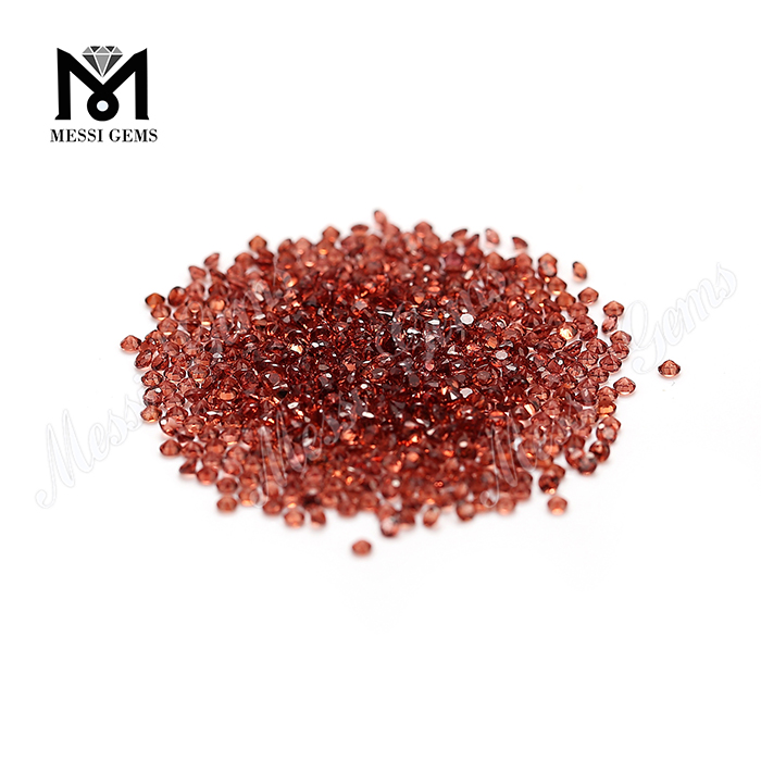 Preço de pedra preciosa de granada vermelha natural de corte redondo solto de 2mm por atacado