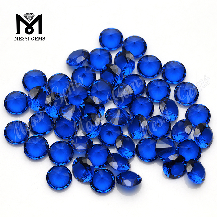 Corte brilhante redondo 10mm azul nano pedra sintética nano pedra preciosa