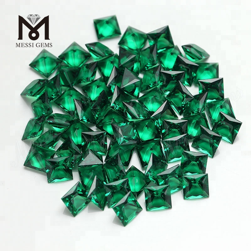 Gemas de cristal de quartzo hidro verde esmeralda quadrado 12*12