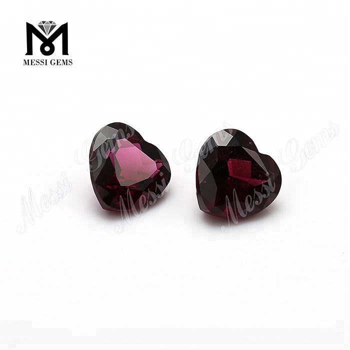 Pedra preciosa solta em forma de coração pedra granada roxa natural