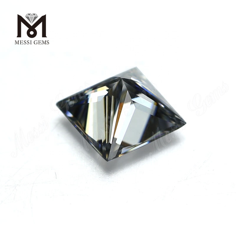 Diamantes sintéticos soltos Quadrado Princess Grey Moissanite Stone