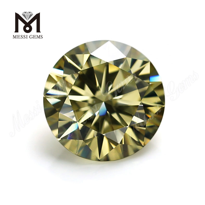 Preço de fábrica moissanite diamante atacado 5mm pedra preciosa amarela brilhante moissanite para anel