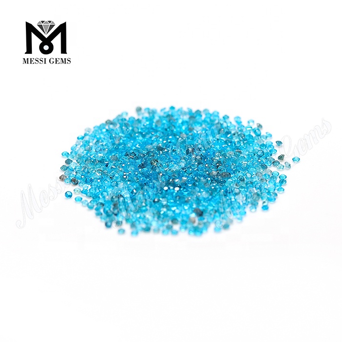 Pedras preciosas de apatita naturais soltas de cor azul de 1,5 mm cortadas à máquina