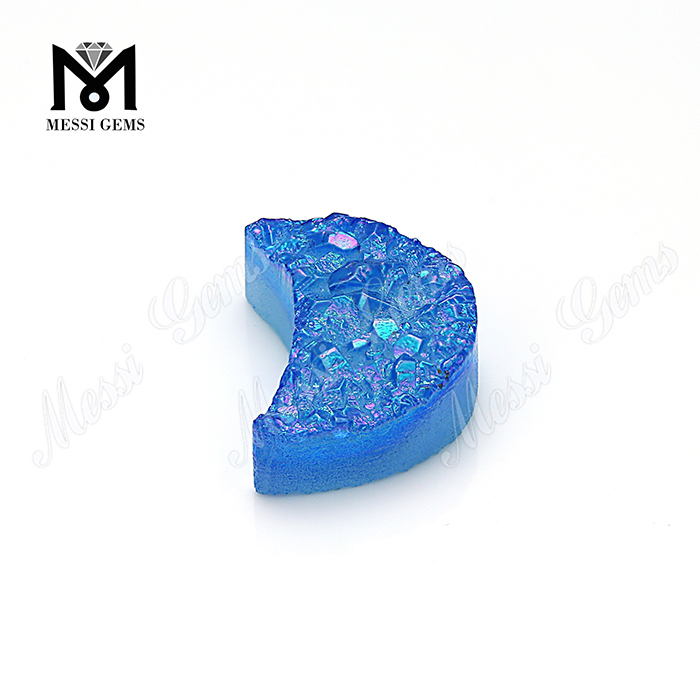 Pedras preciosas naturais ágata azul ágata drusa para joias atacado