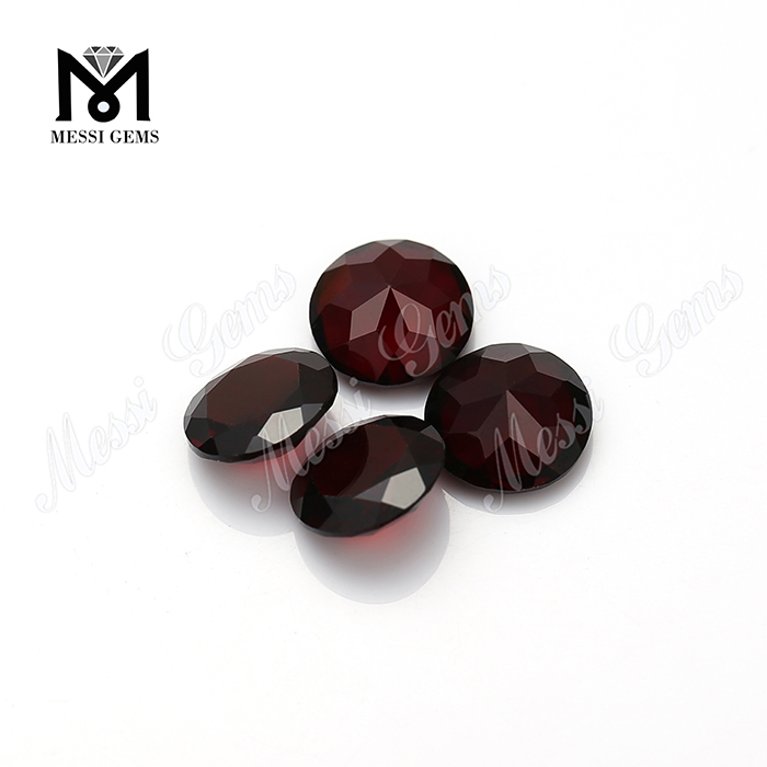 Pedra preciosa solta de corte redondo de granada vermelha natural de tamanhos pequenos