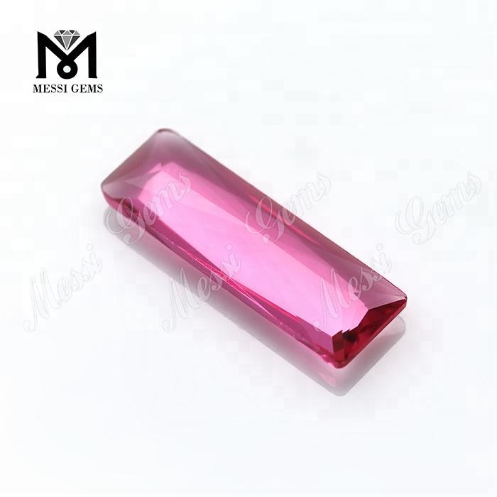 atacado pedra de vidro baguete de safira rosa 8x24mm