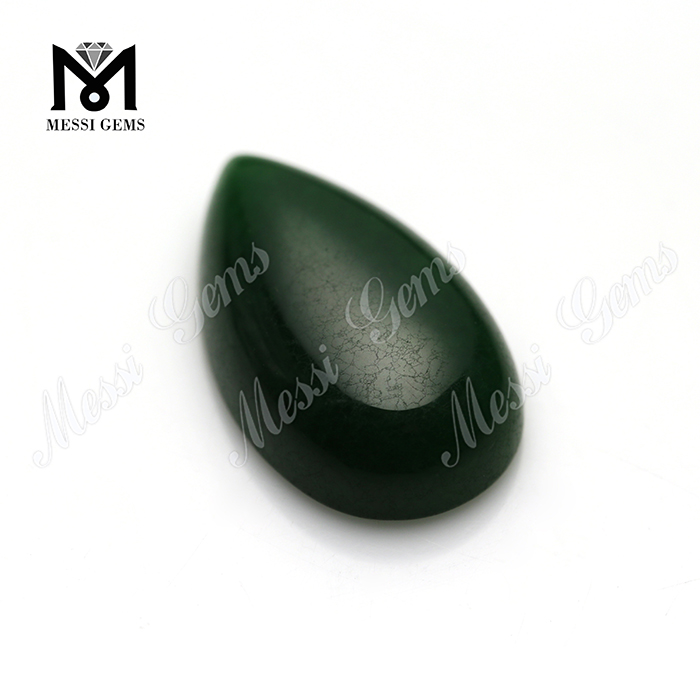 Preço de atacado em forma de pêra 14x24mm pedra de jade verde