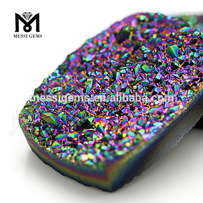 Rainbow Sugary Sparkle pedra preciosa natural Drusy Druzy Ágata
