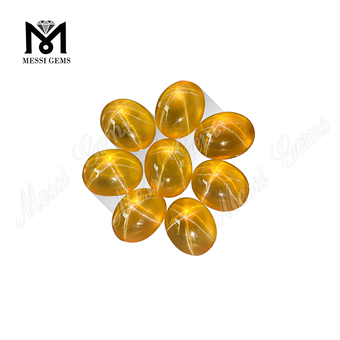 Pedras de safira estrela de cor amarela sintética chinesa preço para joias