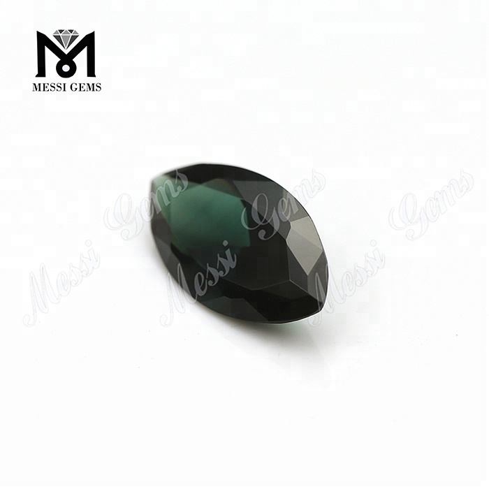Pedra preciosa solta nº 152 Marquise Cut verde escuro espinélio sintético