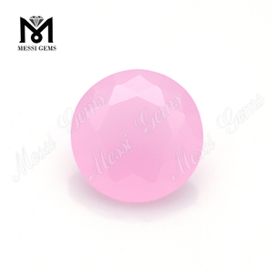 Pedra preciosa de vidro de forma redonda de quartzo rosa 10mm
