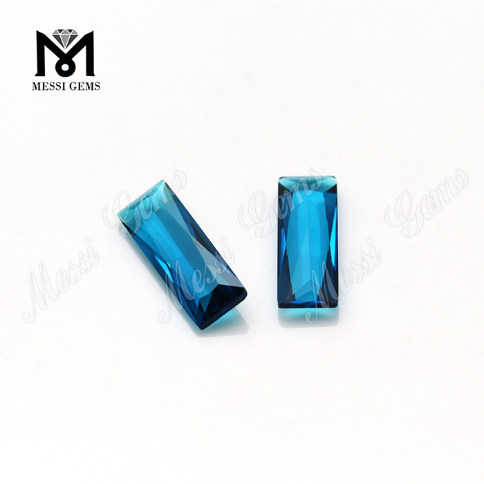 pedras de vidro de cristal azul princesa baguete pedras de vidro cortadas