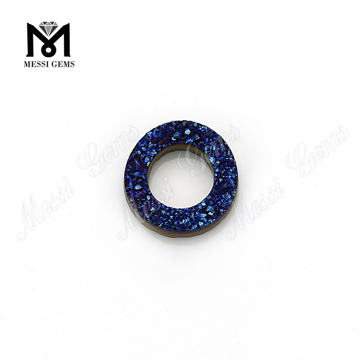 Grânulos Druzy de Ágata Gemstone Solto 10mm Pedra Druzy Azul