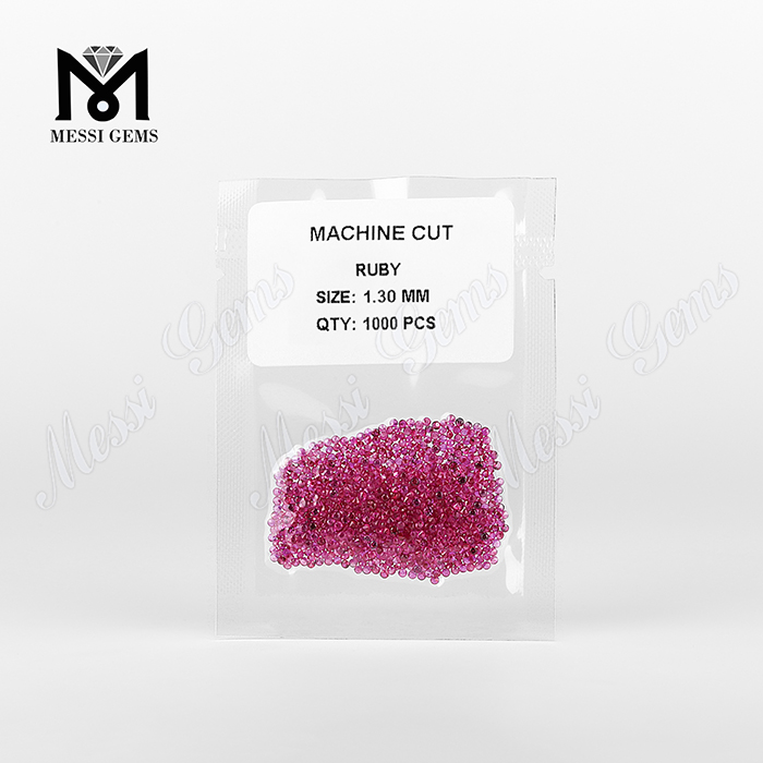 Contas de pedra preciosa rubi vermelho natural rubi de sangue de 1,3 mm