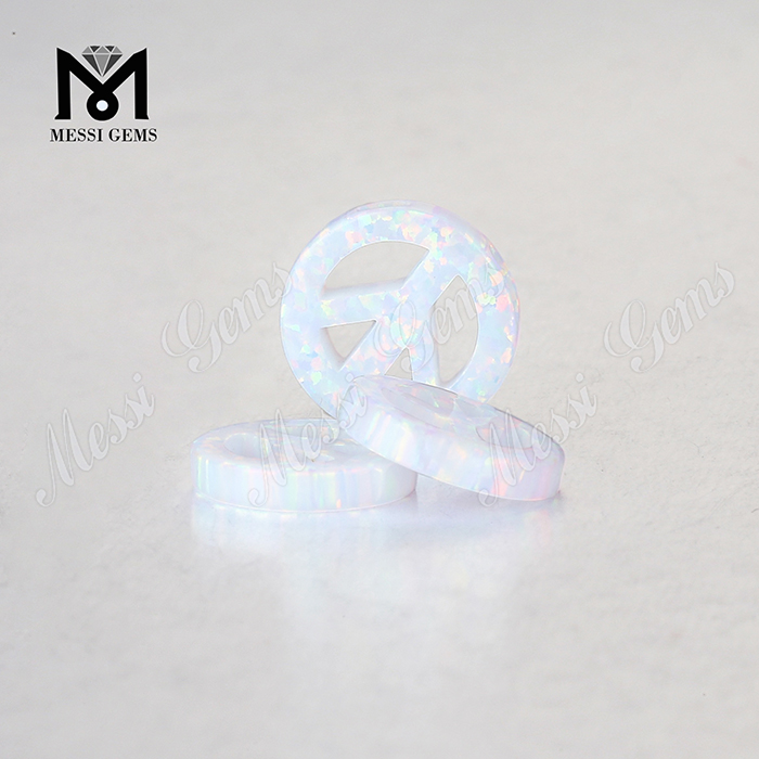 Pedras de opala de forma solta em forma de paz, cabochão de opala sintético