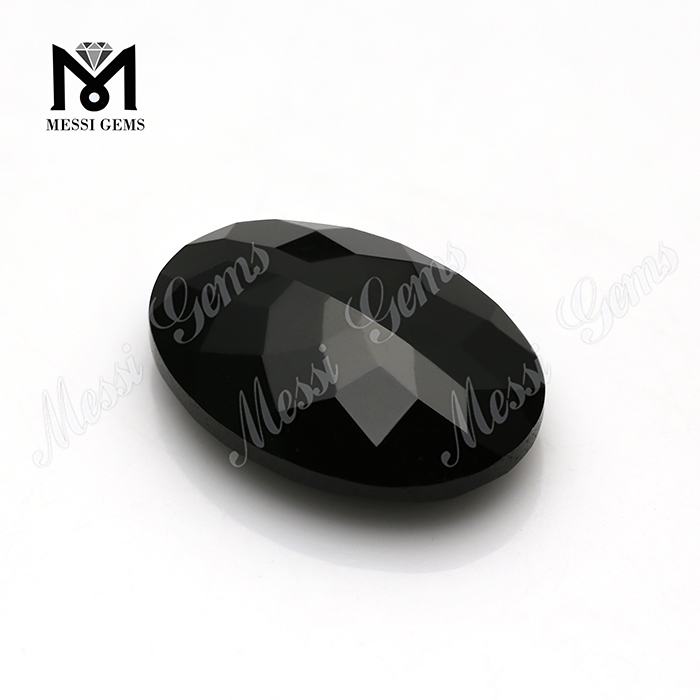 Atacado de boa qualidade 13*18 pedra preciosa oval natural ágata preta