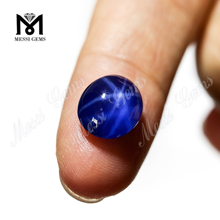 Preço de fábrica 8x10mm forma oval pedra de safira estrela azul