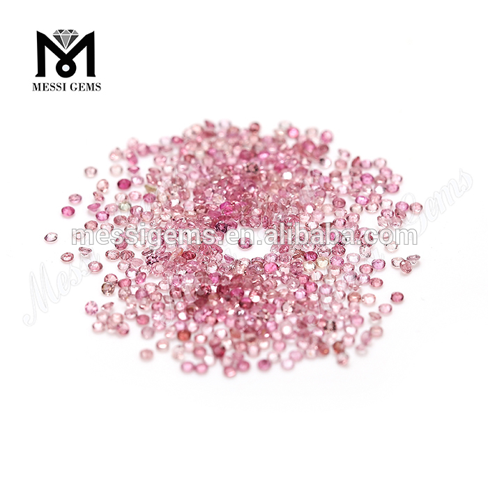 Pedra preciosa solta Turmalina Rosa Natural redonda de 1,40 mm