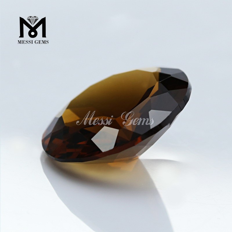 Pedra preciosa de vidro âmbar sintética solta por atacado sem corte pedra de vidro âmbar natural
