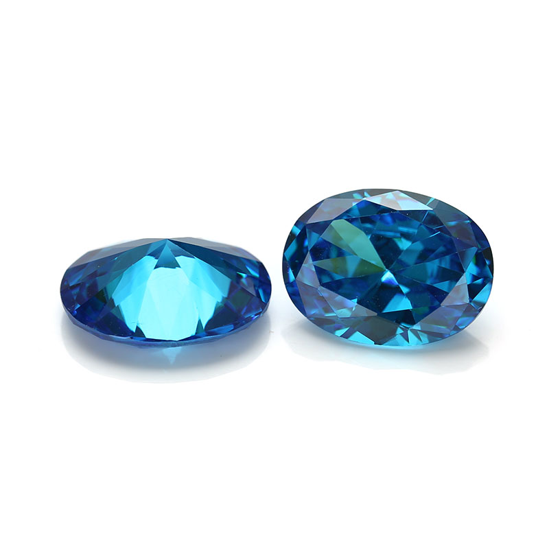 Pedras de zircônia cúbicas ásperas ovais 13X18mm Aqua Blue ásperas
