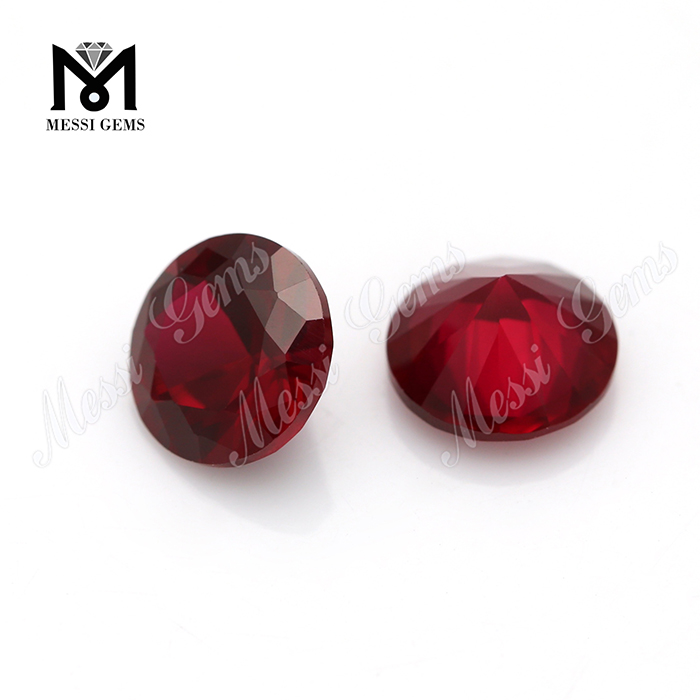 Pedra de rubi sintético de corte brilhante redondo de 2 mm solta 8 # rubi vermelho