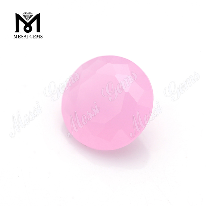 Pedra preciosa de vidro de forma redonda de quartzo rosa 10mm