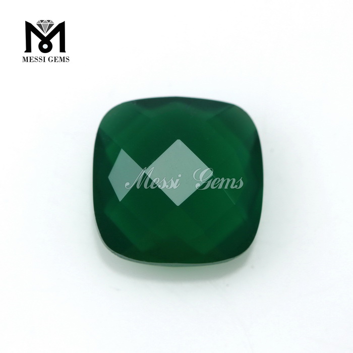 Preço de pedra de ágata verde almofada de alta qualidade para joias