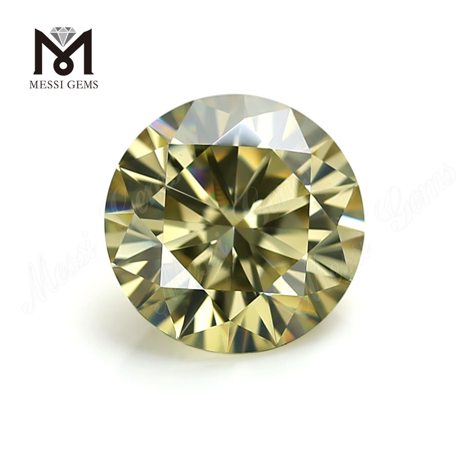 Preço de Fábrica Pedra Preciosa Solta 1 Quilate Corte Brilhante Diamante Moissanita Amarelo