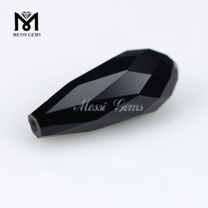 Pedra de vidro preto em forma de gota de lágrima 6 x 15