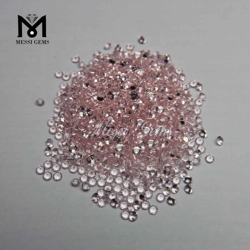 Fábrica de Wuzhou Solto Forma Redonda 1,5 mm Rosa Transparente Nano Gemas Pedra